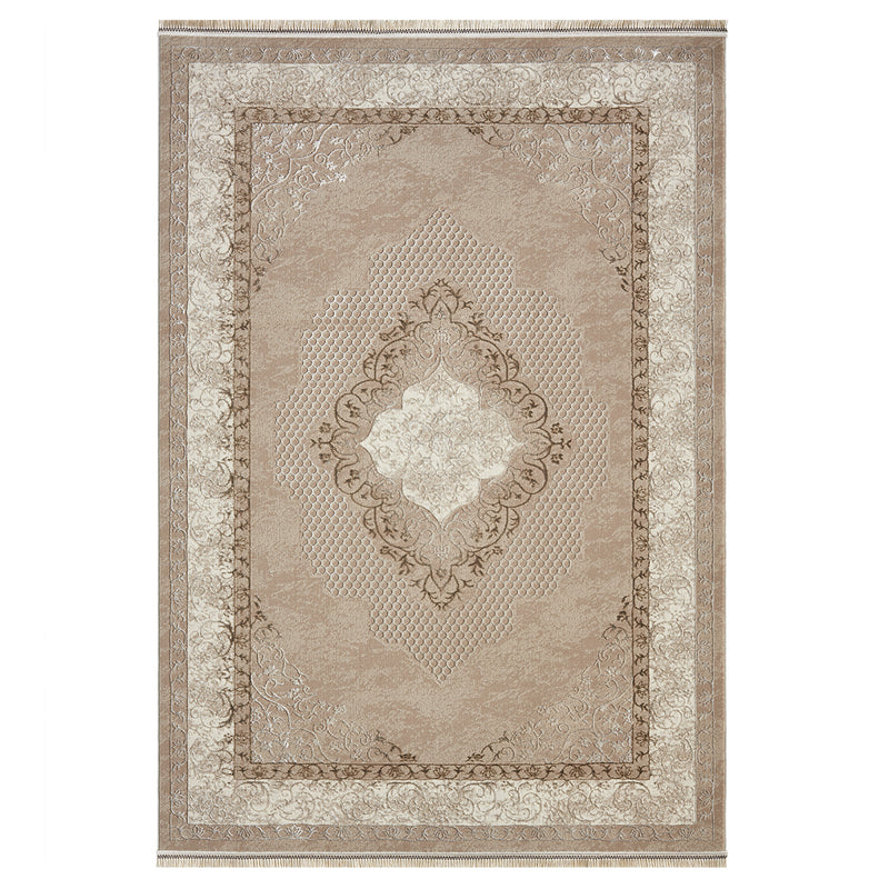 Classic Modern Rug with Ornamental Pattern, Oriental Runner, Suitable for Underfloor Heating-zoom-