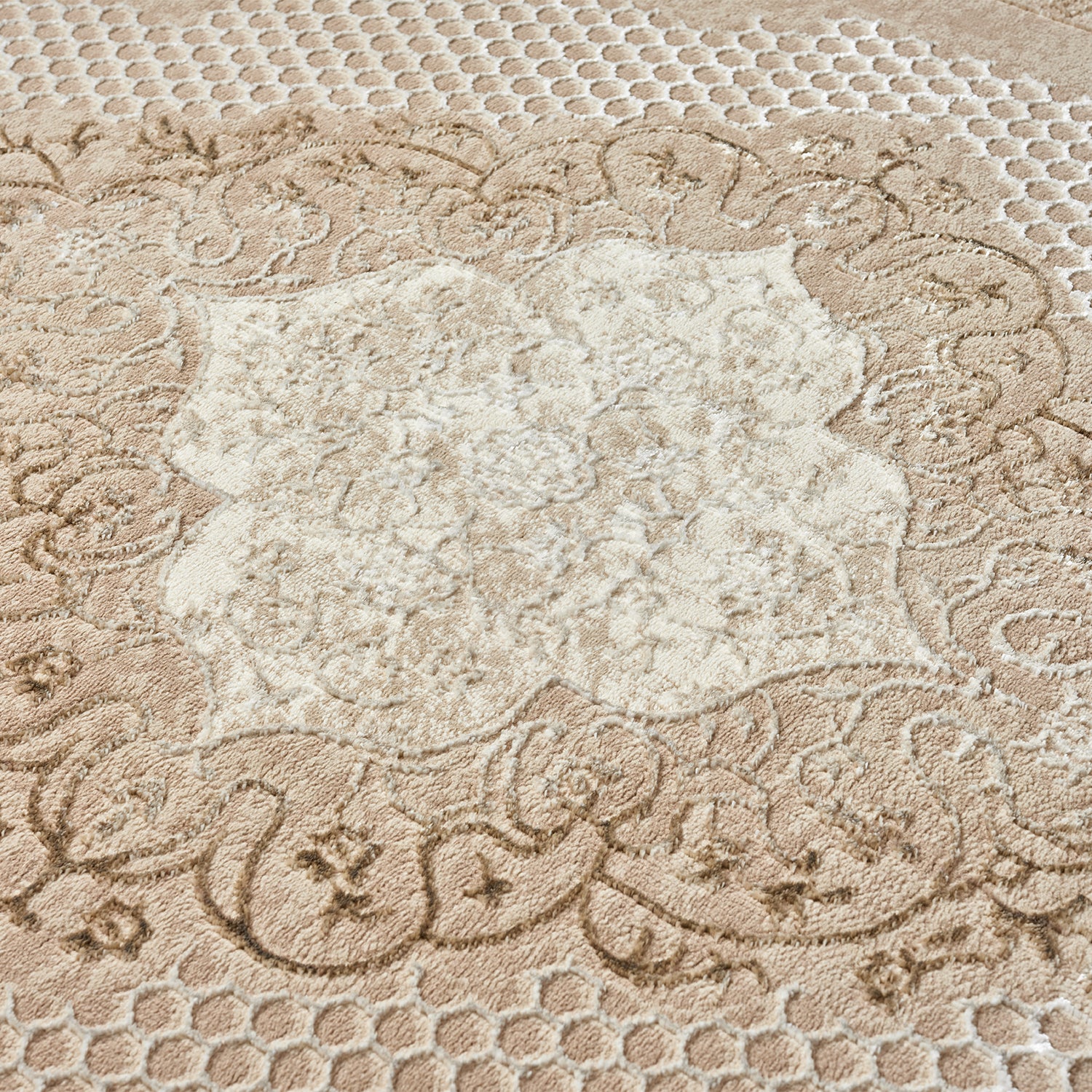 Classic Modern Rug with Ornamental Pattern, Oriental Runner, Suitable for Underfloor Heating-5