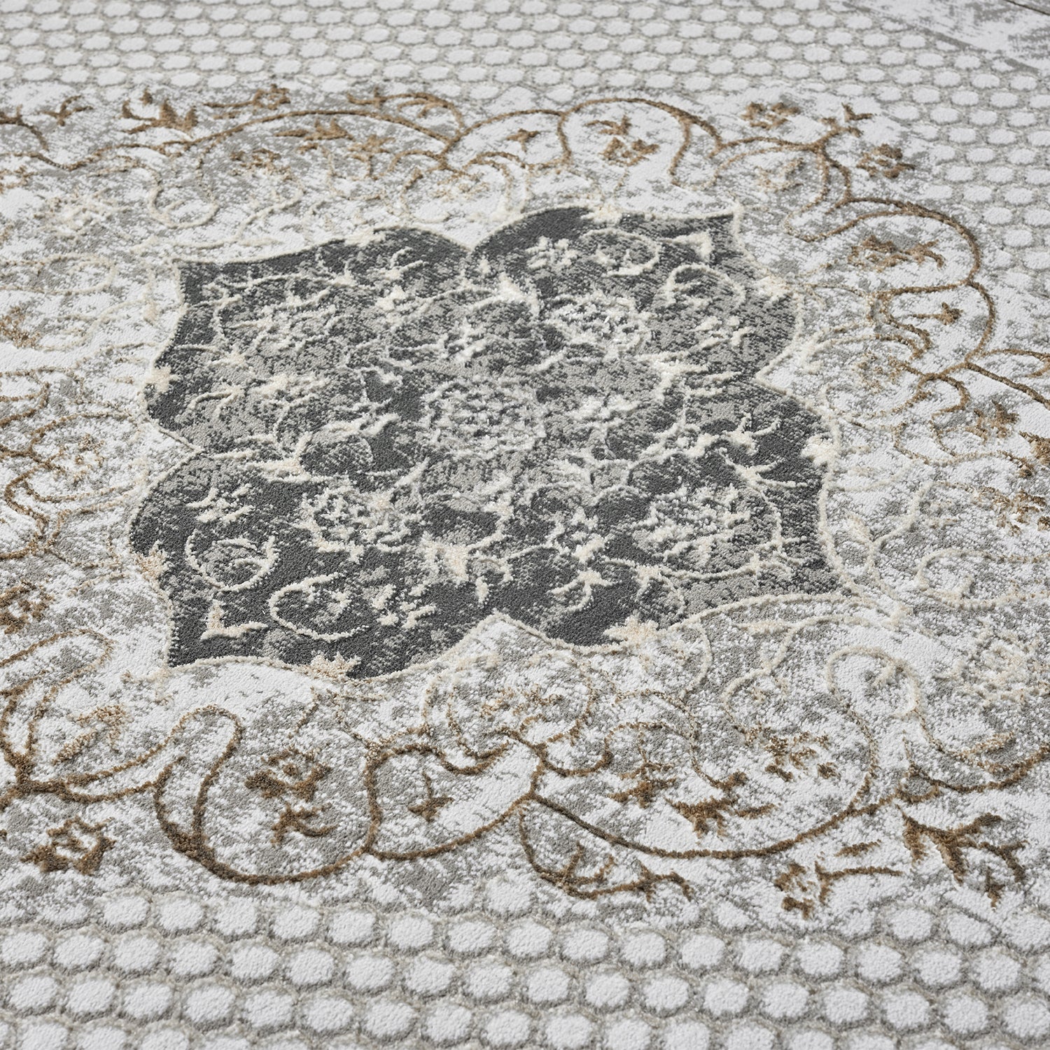 Classic Modern Rug with Ornamental Pattern, Oriental Runner, Suitable for Underfloor Heating-9