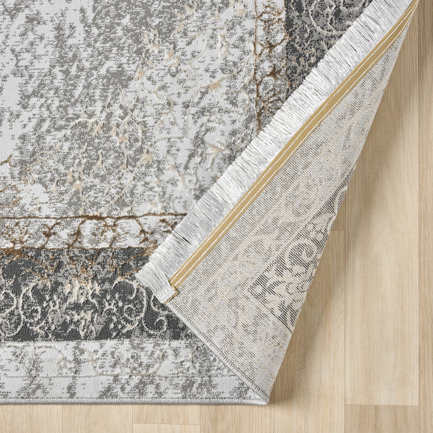 Classic Modern Rug with Ornamental Pattern, Oriental Runner, Suitable for Underfloor Heating-10