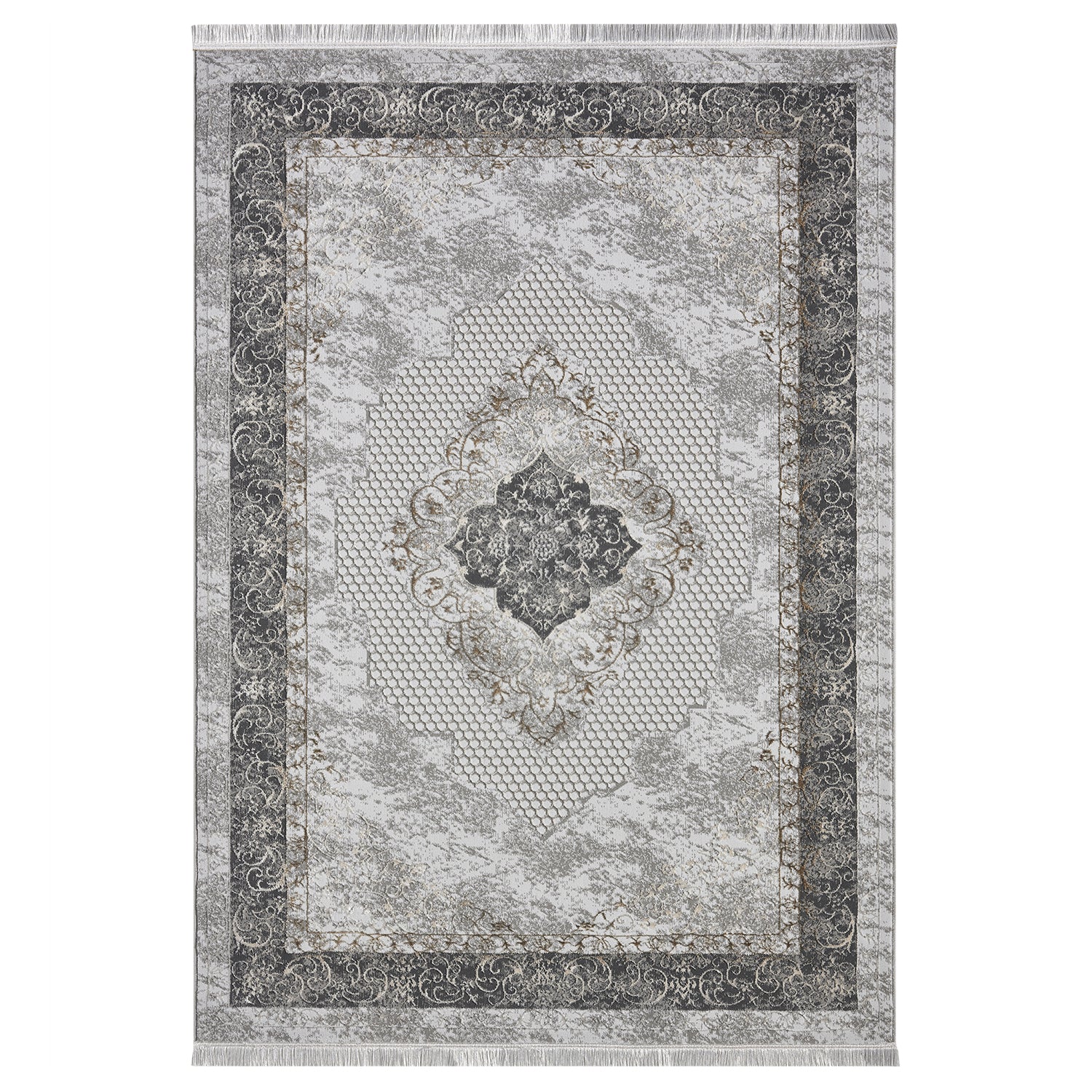 Classic Modern Rug with Ornamental Pattern, Oriental Runner, Suitable for Underfloor Heating-11
