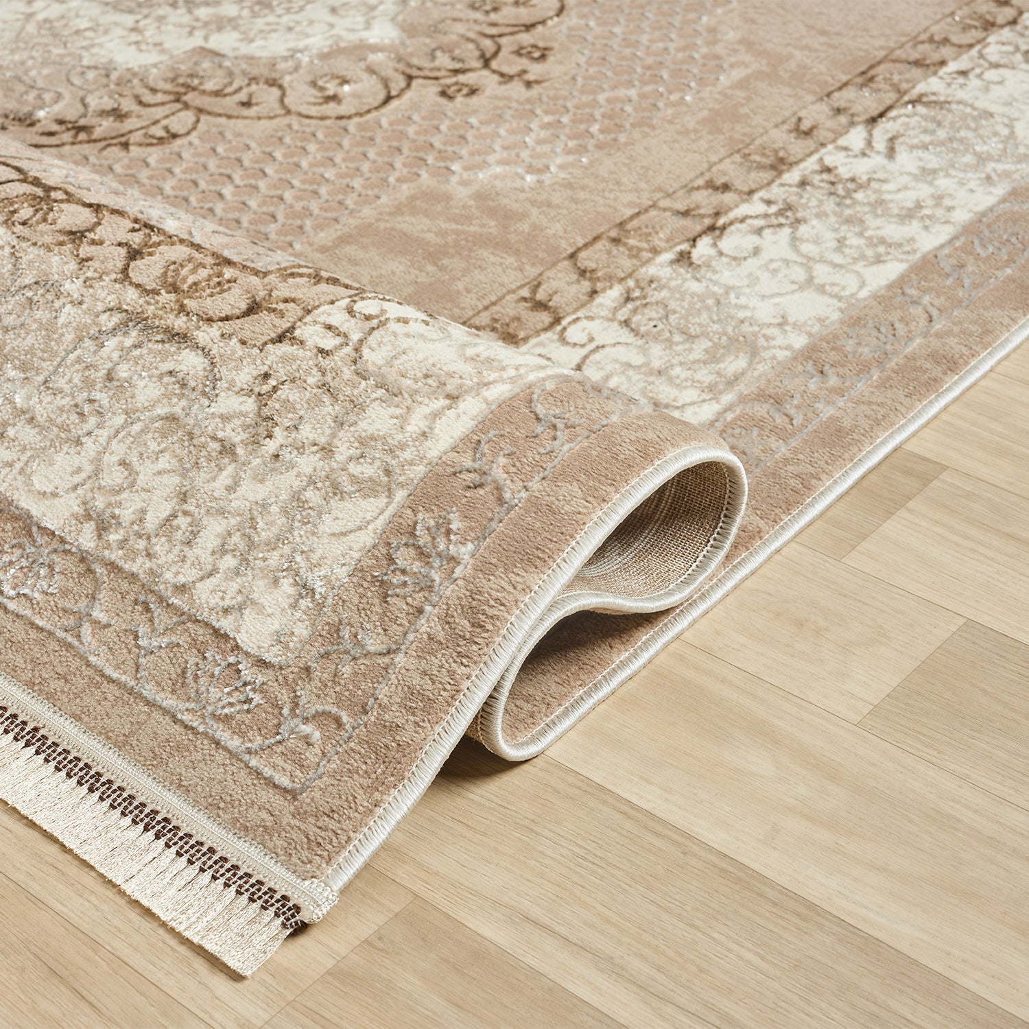 Classic Modern Rug with Ornamental Pattern, Oriental Runner, Suitable for Underfloor Heating-zoom-4