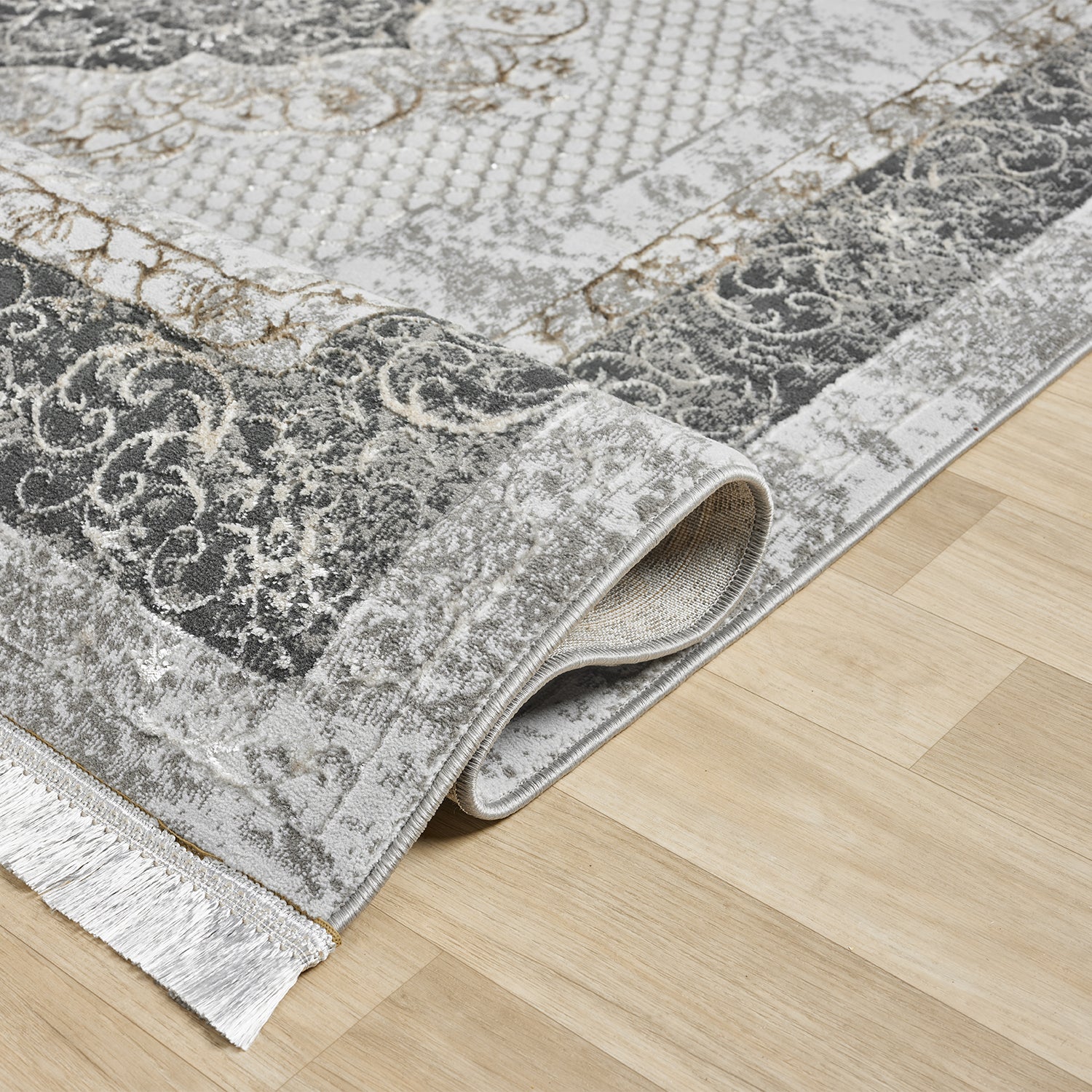 Classic Modern Rug with Ornamental Pattern, Oriental Runner, Suitable for Underfloor Heating-zoom-8