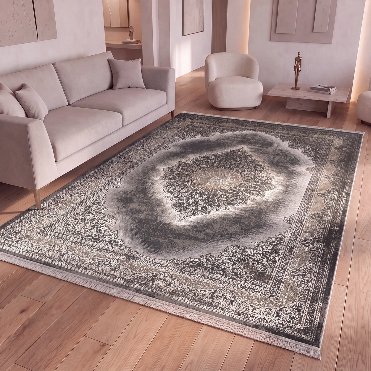 Teppich Kurzflor Moderner Teppich mit Ornament-Muster – Pflegeleicht & Robust – Für Fußbodenheizung geeignet-9