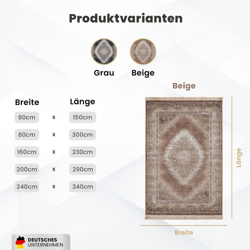 Teppich Kurzflor Moderner Teppich mit Ornament-Muster – Pflegeleicht & Robust – Für Fußbodenheizung geeignet-zoom-