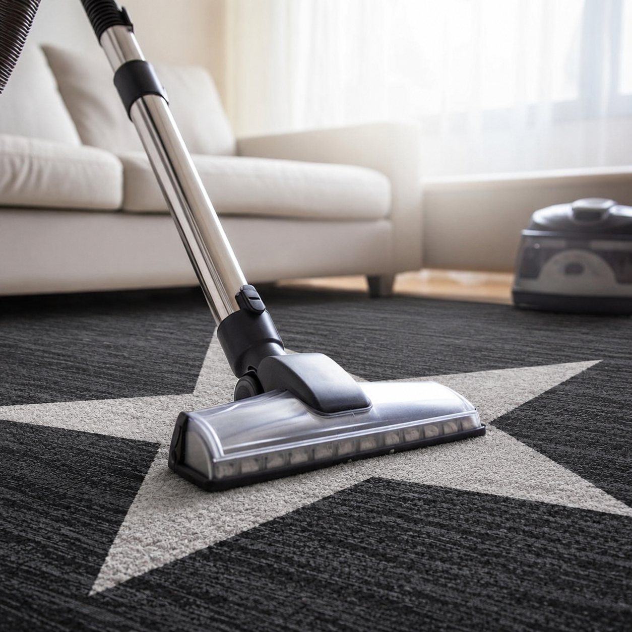 Teppich Kurzflor Sternmuster Modern in Schwarz für Jugendzimmer, kinderzimmer, wohnzimmer-zoom-4