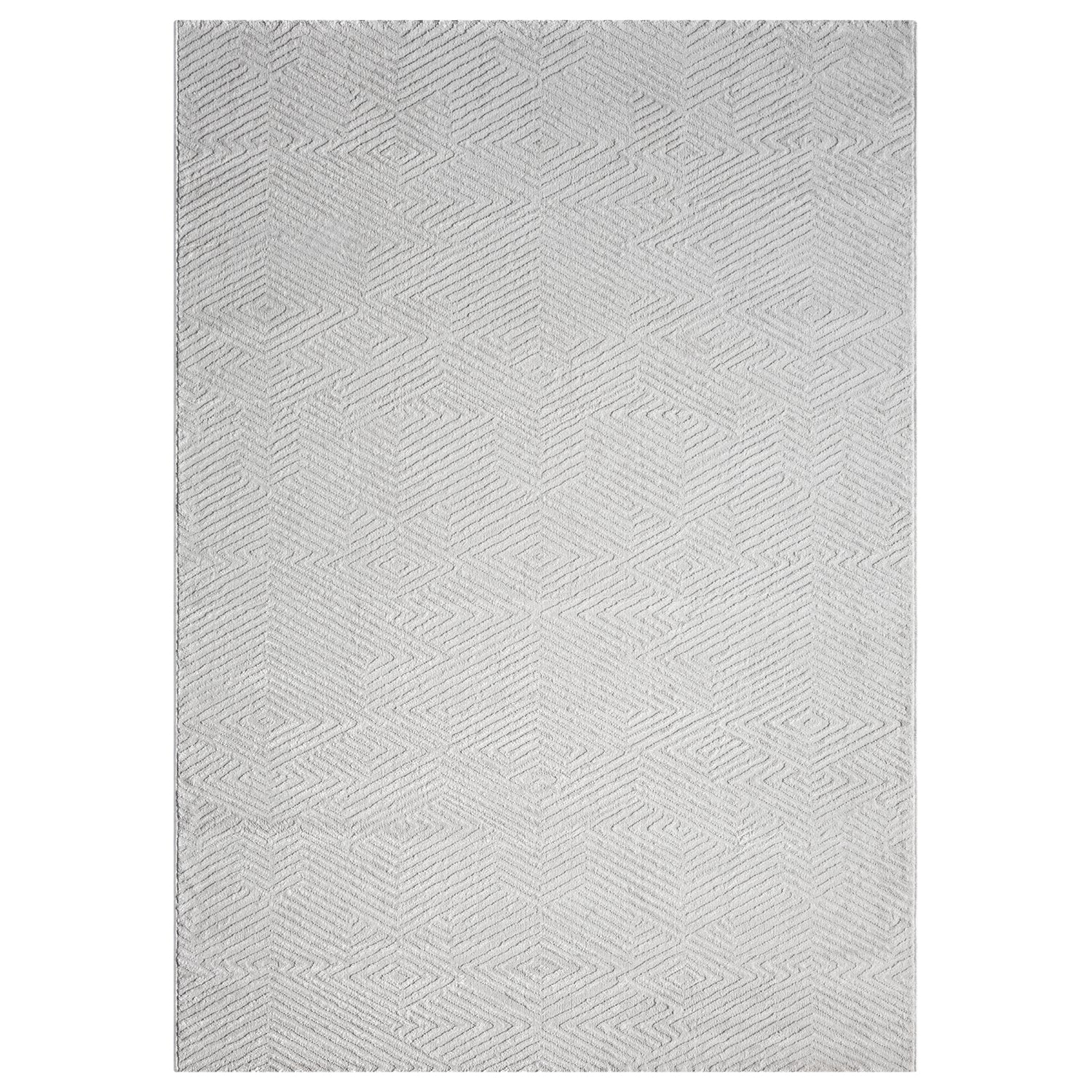 Teppich Kurzflor Wohnzimmer Rauten Hochtief-Muster/ 3D-Effekt Schlafzimmer Boho-6