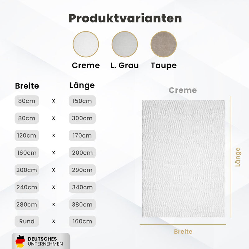 Teppich Kurzflor Wohnzimmer Rauten Hochtief-Muster/ 3D-Effekt Schlafzimmer Boho-zoom-