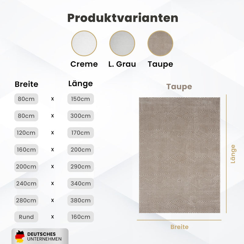 Teppich Kurzflor Wohnzimmer Rauten Hochtief-Muster/ 3D-Effekt Schlafzimmer Boho-zoom-