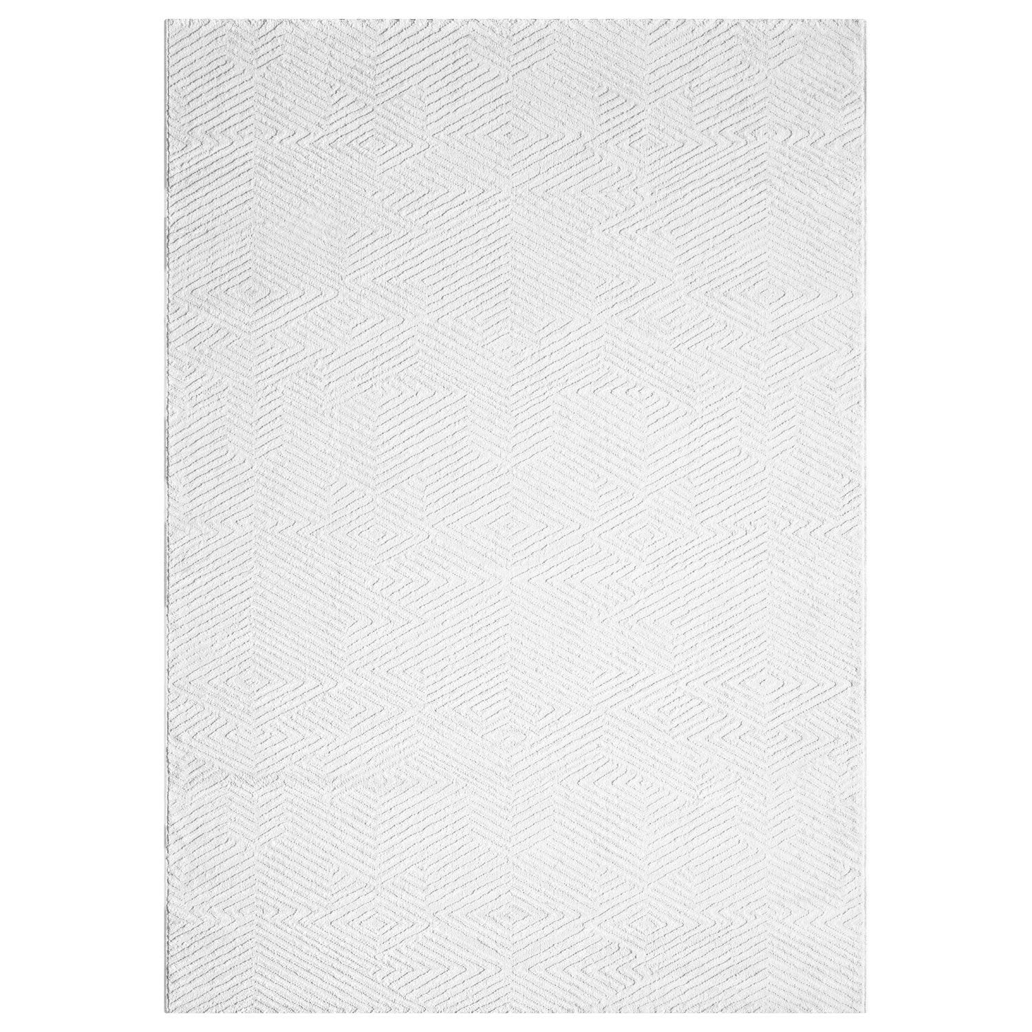 Teppich Kurzflor Wohnzimmer Rauten Hochtief-Muster/ 3D-Effekt Schlafzimmer Boho-13