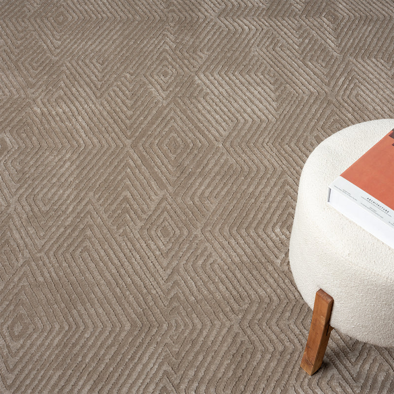 Teppich Kurzflor Wohnzimmer Rauten Hochtief-Muster/ 3D-Effekt Schlafzimmer Boho-zoom-