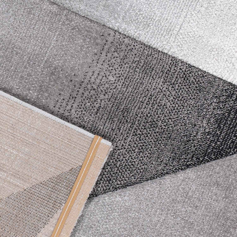 Designer Teppich Modern Geometrische Muster Kurzflorig Grau Schwarz Weiß Meliert-zoom-