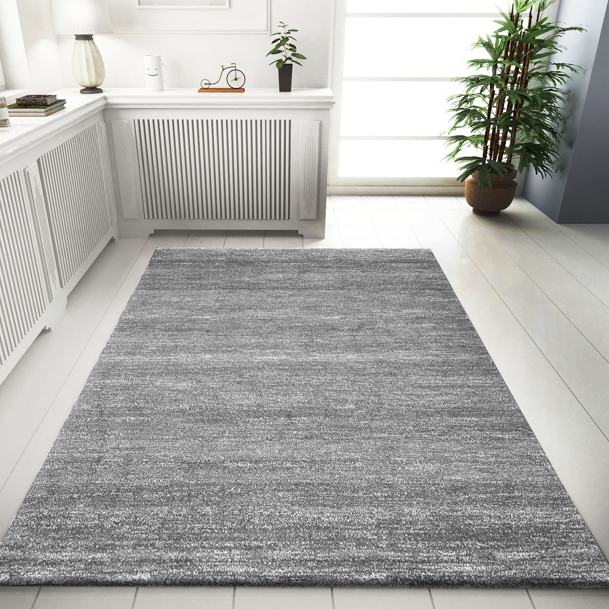 Teppich Modern Grau Meliert fürs Wohnzimmer, Kinderzimmer, Schlafzimme