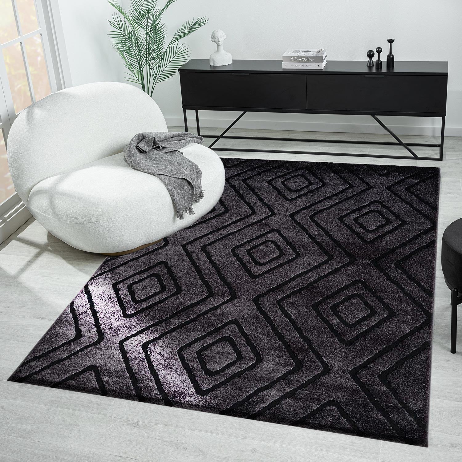 Teppich Modern Super Weich Wohnzimmer Teppich, 3D Effekt, Skandinavisch-zoom-3