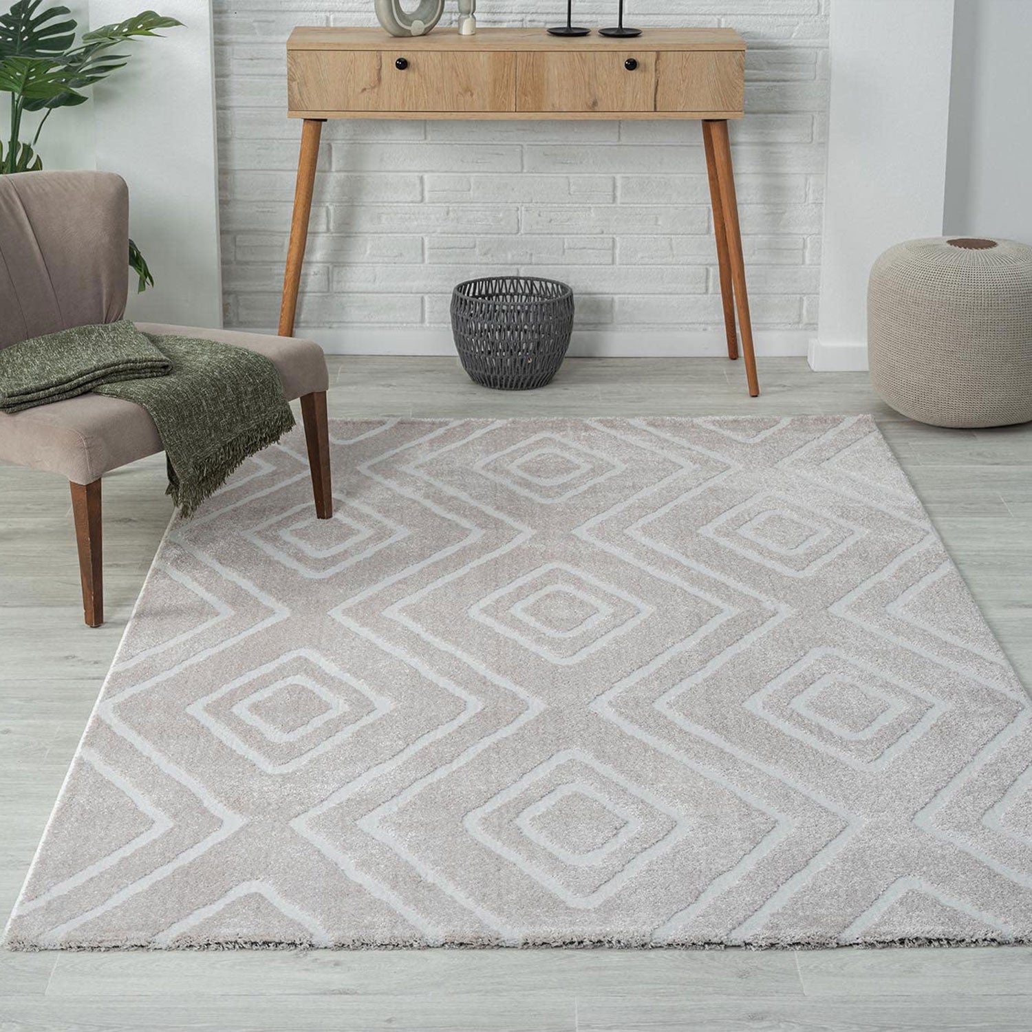 Teppich Modern Super Weich Wohnzimmer Teppich, 3D Effekt, Skandinavisch-10