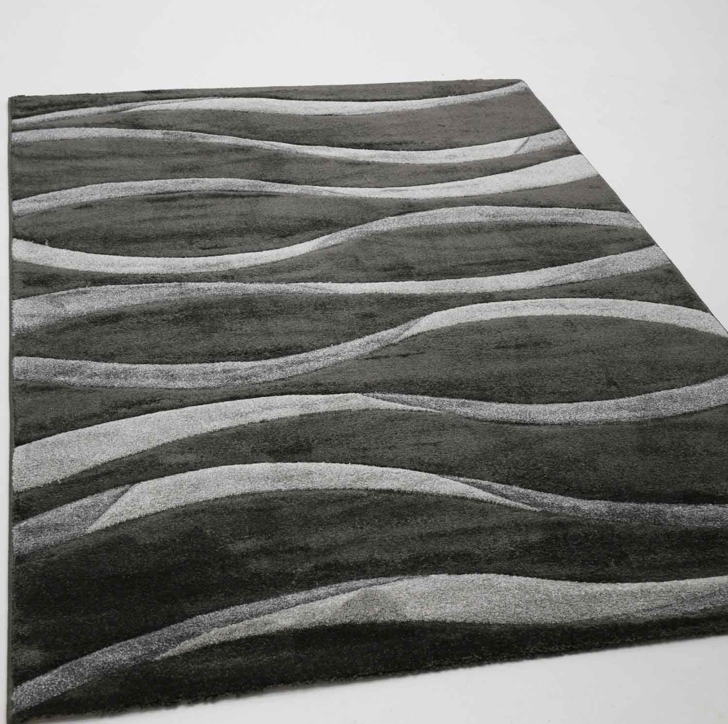 Designer rug, checkered, modern, trendy, hand-cut contours in various color variations-zoom-5