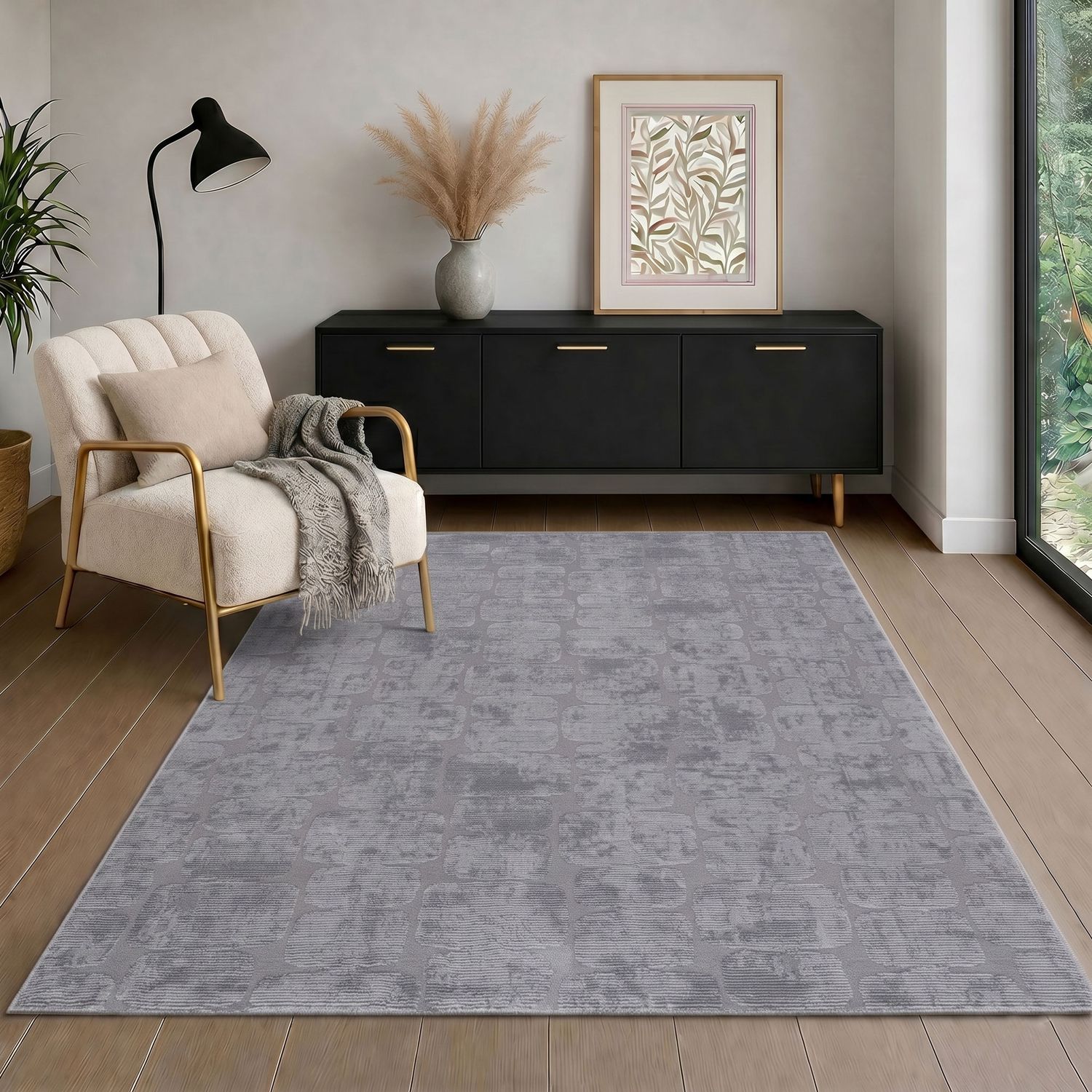 Teppich Modern Wohnzimmer Schlafzimmer Rechteck 3D Effekt Hoch&Tief Pflegeleicht-20
