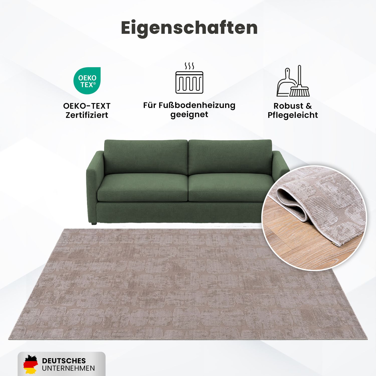 Teppich Modern Wohnzimmer Schlafzimmer Rechteck 3D Effekt Hoch&Tief Pflegeleicht-5