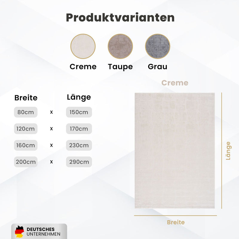 Teppich Modern Wohnzimmer Schlafzimmer Rechteck 3D Effekt Hoch&Tief Pflegeleicht-zoom-