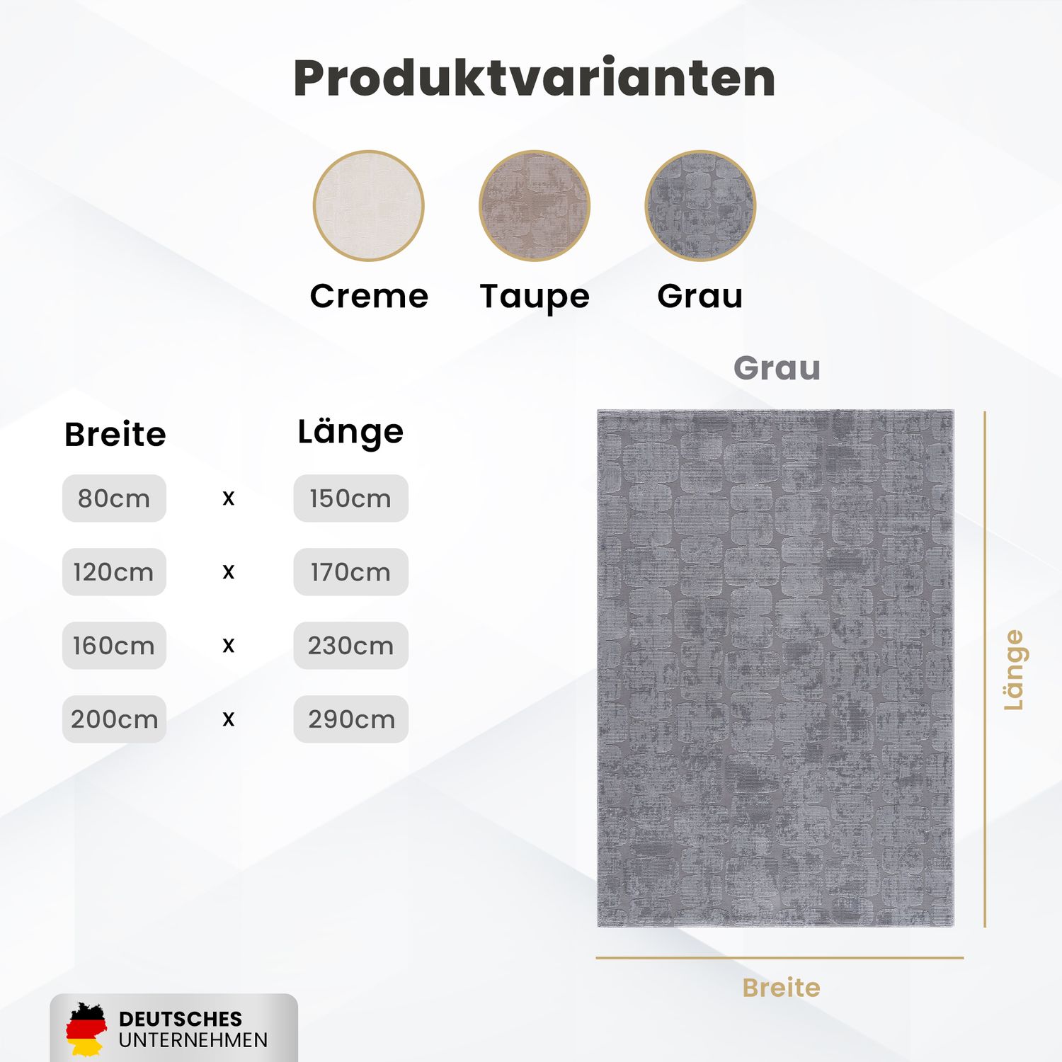 Teppich Modern Wohnzimmer Schlafzimmer Rechteck 3D Effekt Hoch&Tief Pflegeleicht-27