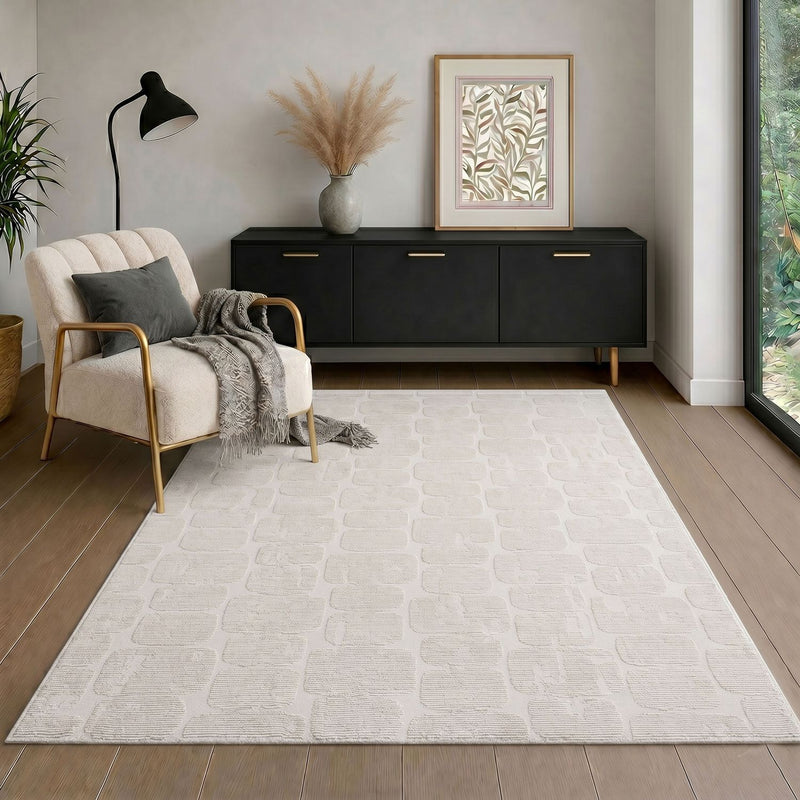 Teppich Modern Wohnzimmer Schlafzimmer Rechteck 3D Effekt Hoch&Tief Pflegeleicht-zoom-