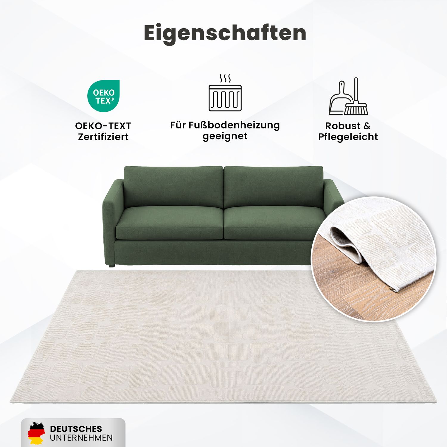 Teppich Modern Wohnzimmer Schlafzimmer Rechteck 3D Effekt Hoch&Tief Pflegeleicht-14