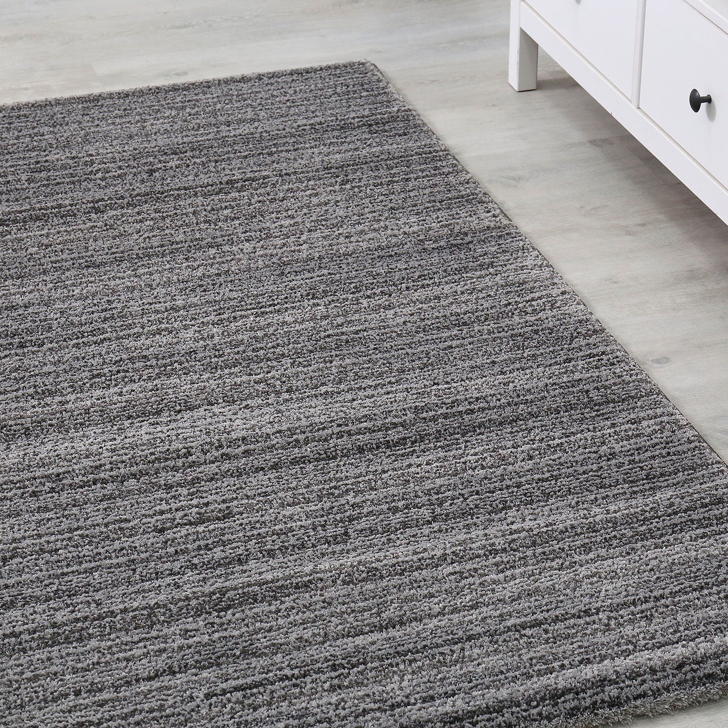 Modern living room rug, extra soft microfiber, special melange, anthracite-2