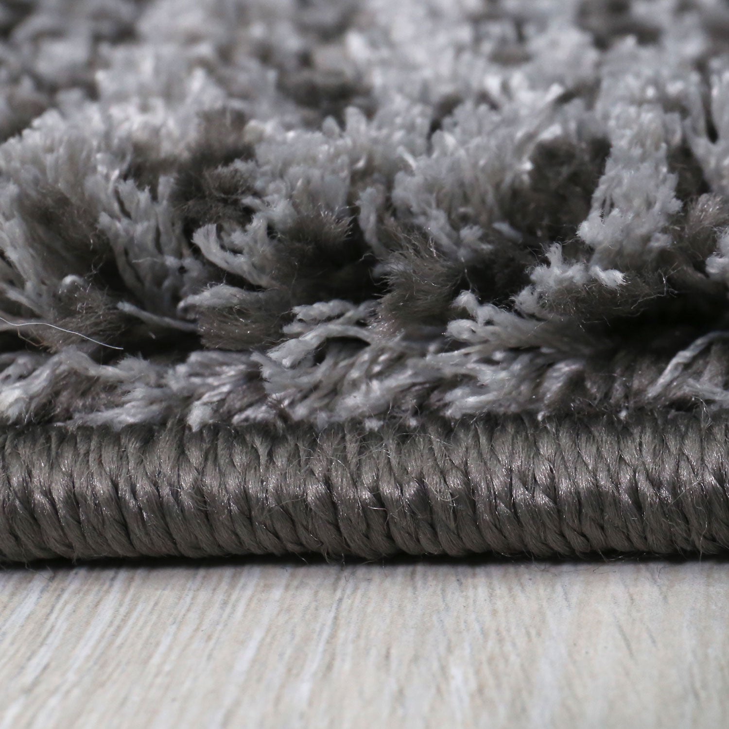 Modern living room rug, extra soft microfiber, special melange, anthracite-zoom-4