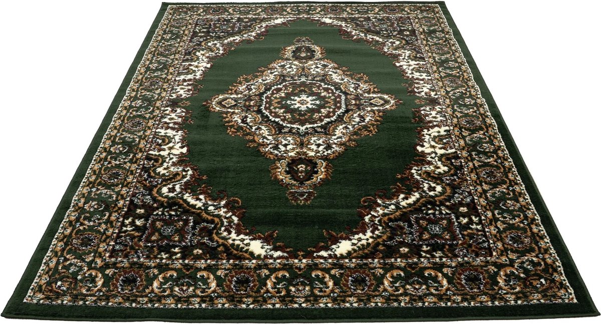 Teppich Orientalisch kurzflor Klassisch Wohnzimmer, Esszimer, Flur- Grün-8