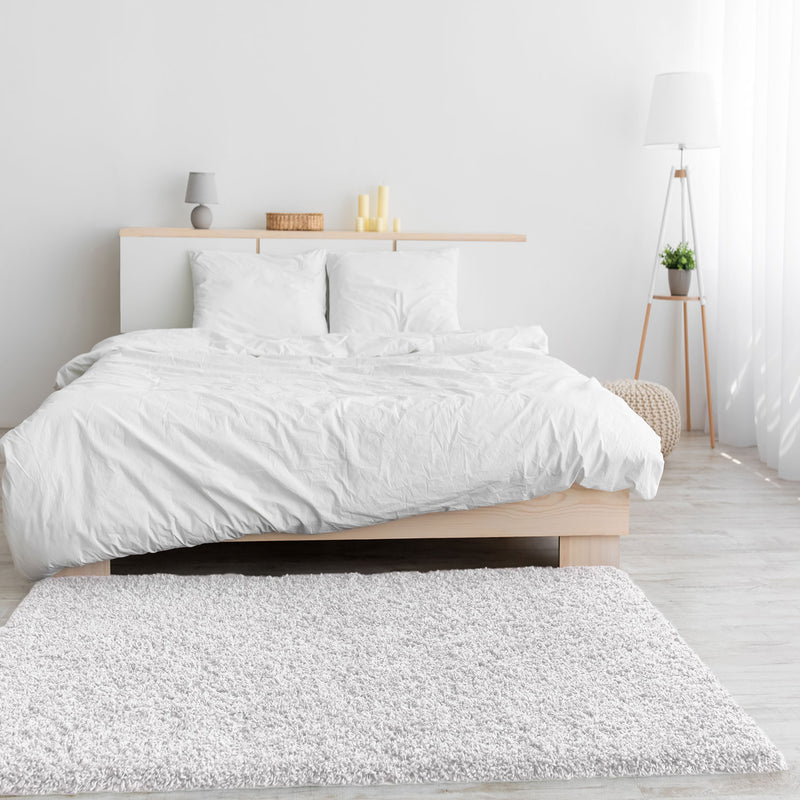 Teppich Prime Shaggy Hochflor Einfarbig Weiss Creme Weich für Wohnzimmer, Schlafzimmer, küche-zoom-