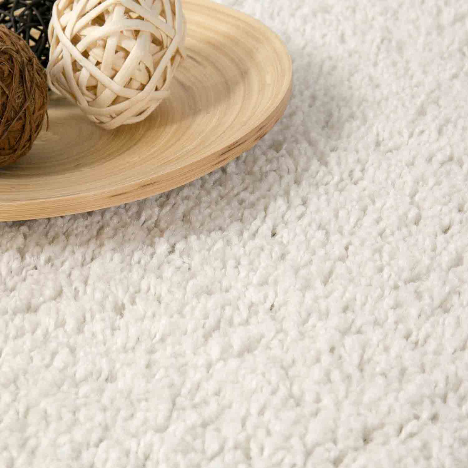 Teppich Prime Shaggy Hochflor Einfarbig Weiss Creme Weich für Wohnzimmer, Schlafzimmer, küche-zoom-4