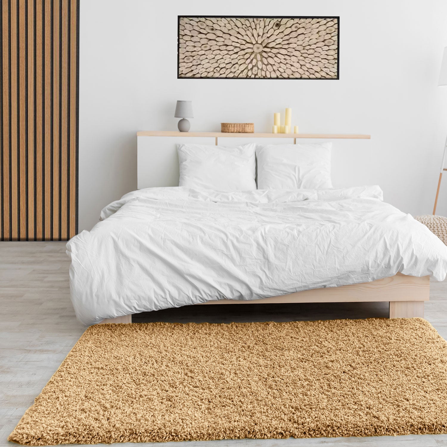 Teppich Prime Shaggy Hochflor Langflor Einfarbig Modern Beige für Wohnzimmer, Schlafzimmer, küche