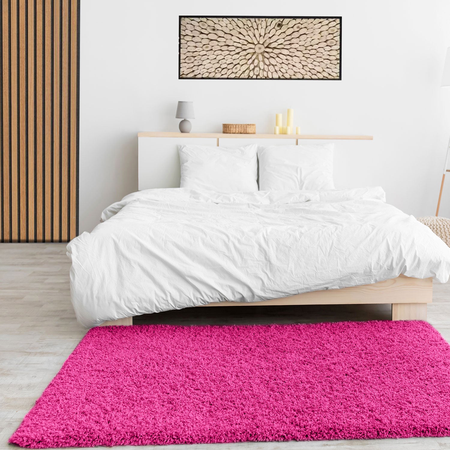 Prime Shaggy High Pile Long Pile Solid Color Modern Pink Rose Rug for Living Room, Bedroom-2
