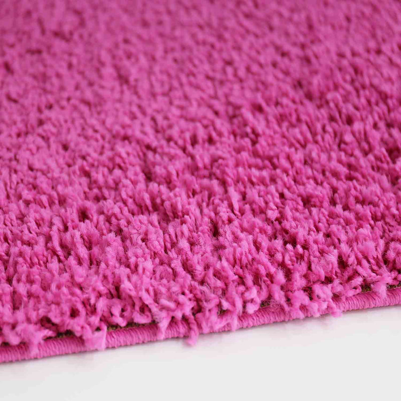 Prime Shaggy High Pile Long Pile Solid Color Modern Pink Rose Rug for Living Room, Bedroom-zoom-