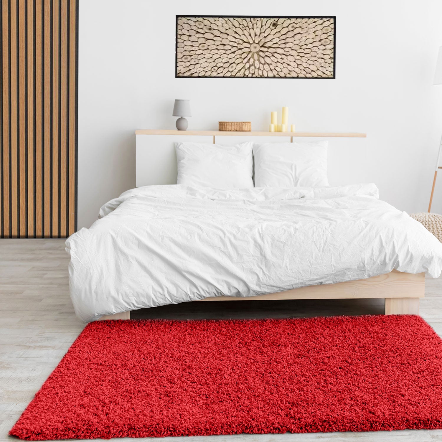 Teppich Prime Shaggy Hochflor Langflor Einfarbig Modern Rot für Wohnzimmer, Schlafzimmer, küche