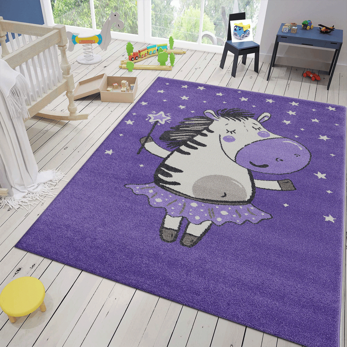 Pummelzebra children's play rug, fluffy, 2019-1