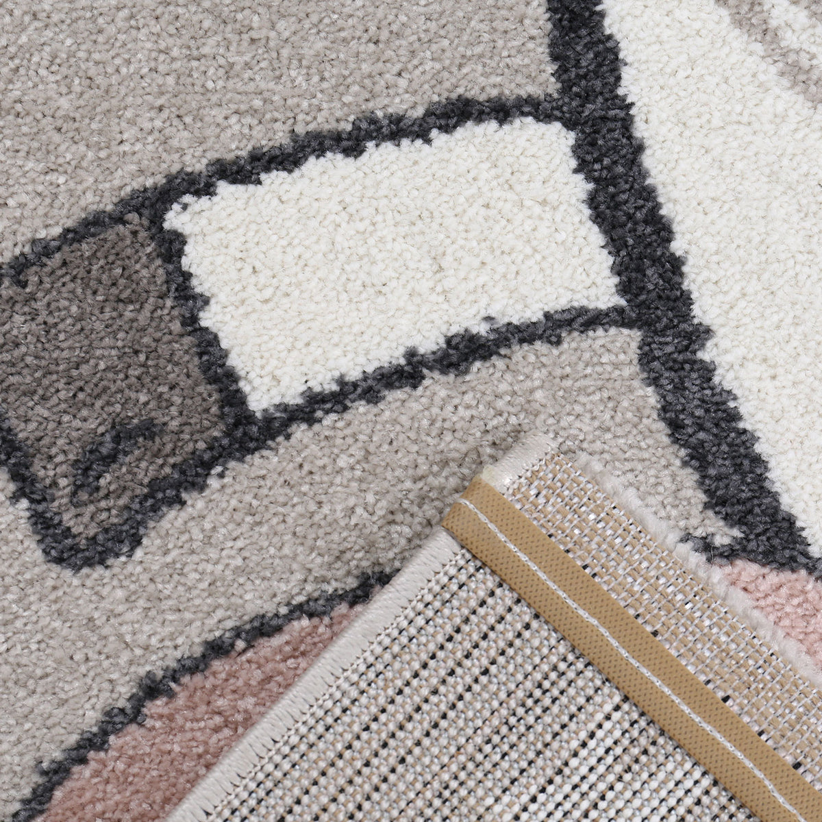 Kinderteppich kinderzimmer Teppich Pummelzebra Spiel Zimmer für Kinder Flauschig Beige-zoom-2