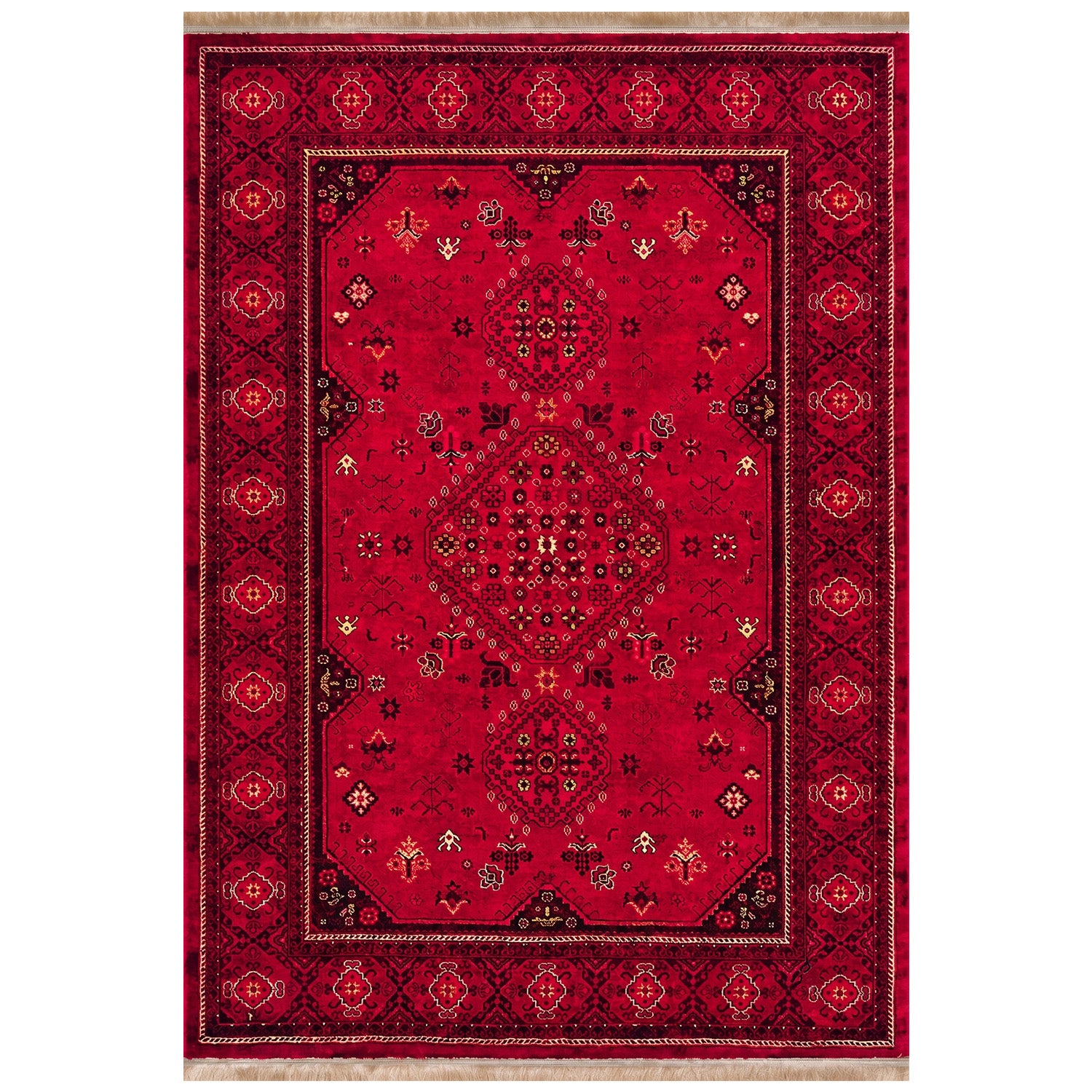 Teppich ROYAL Dunkelrot im Vintage-Orient Stil“– Hochwertig & Pflegeleicht-zoom-1