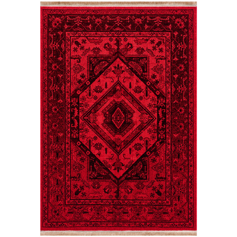 Teppich ROYAL Dunkelrot im Vintage-Orient Stil“– Hochwertig & Pflegeleicht-zoom-