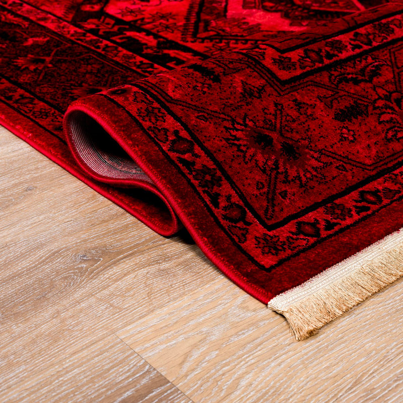 Teppich Home ROYAL Dunkelrot im Vintage-Orient Stil“– Hochwertig & Pflegeleicht-zoom-