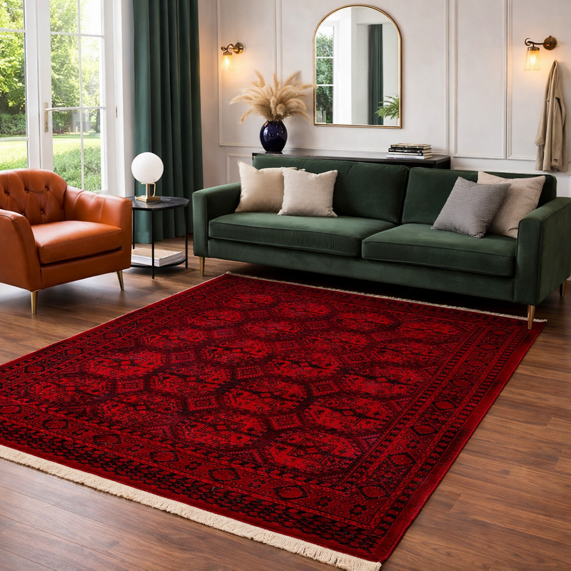 Teppich Home ROYAL Dunkelrot im Vintage-Orient Stil“– Hochwertig & Pflegeleicht-zoom-