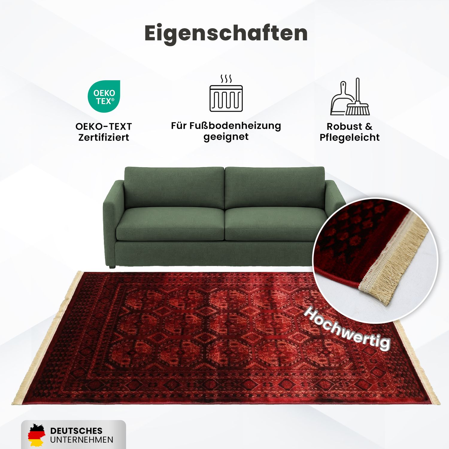 Teppich Home ROYAL Dunkelrot im Vintage-Orient Stil“– Hochwertig & Pflegeleicht-zoom-10