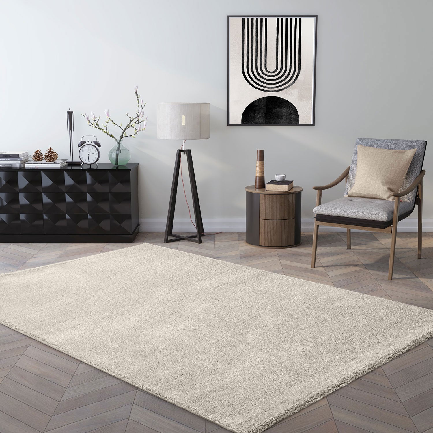 Teppich kurzflor Einfarbig Super Qualität Ultra Soft für Wohnzimmer, Kinderzimmer, Schlafzimmer Läufer