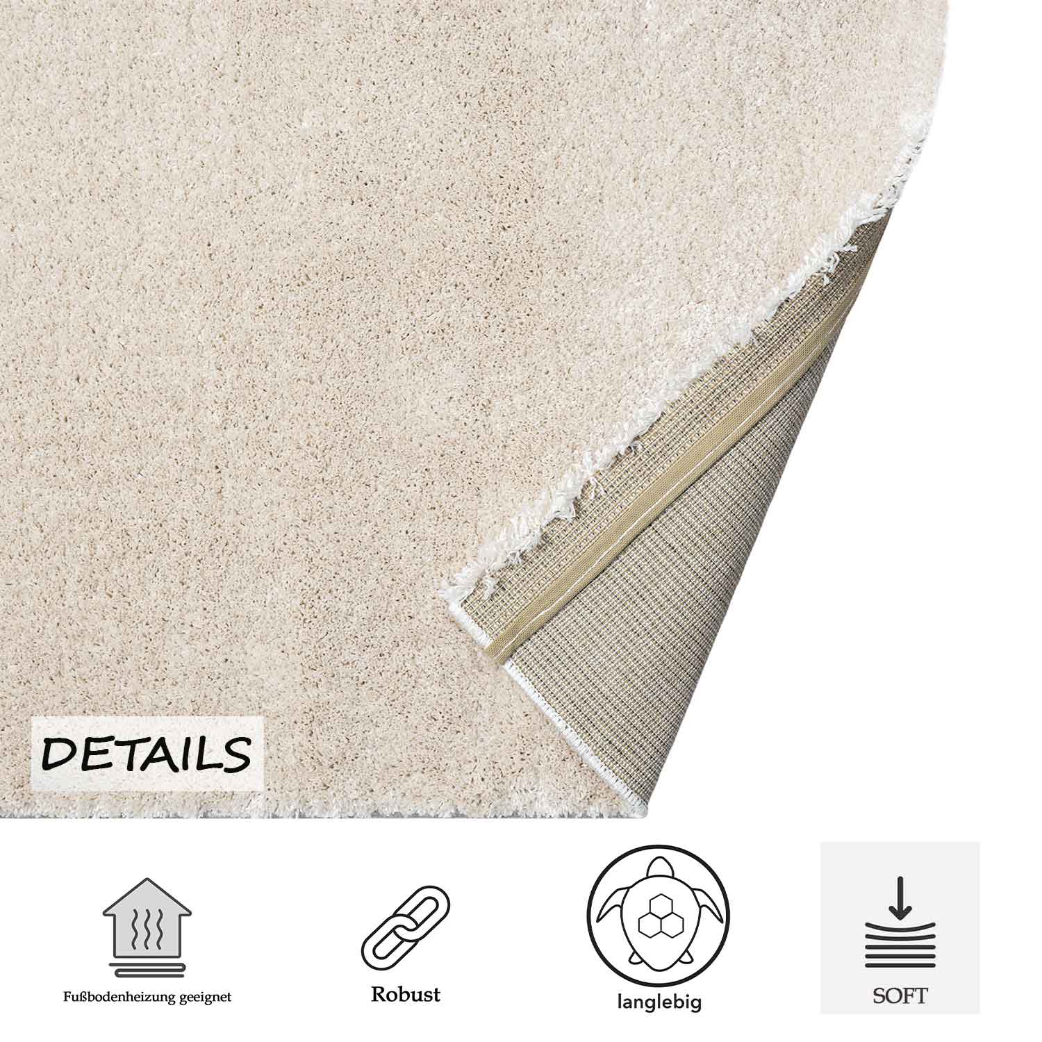 Short-pile rug, solid color, super quality, ultra-soft, for living room, children's room, bedroom, runner-zoom-3