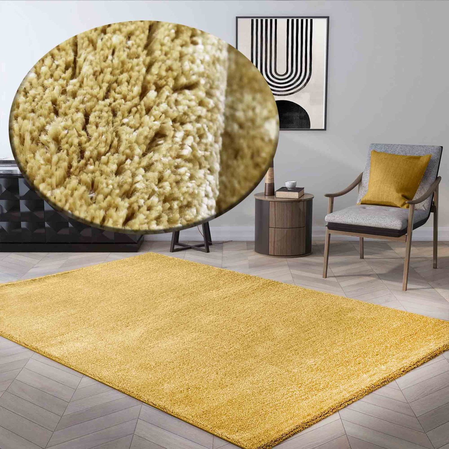 Short-pile rug, solid color, super quality, ultra-soft, for living room, children's room, bedroom, runner-15