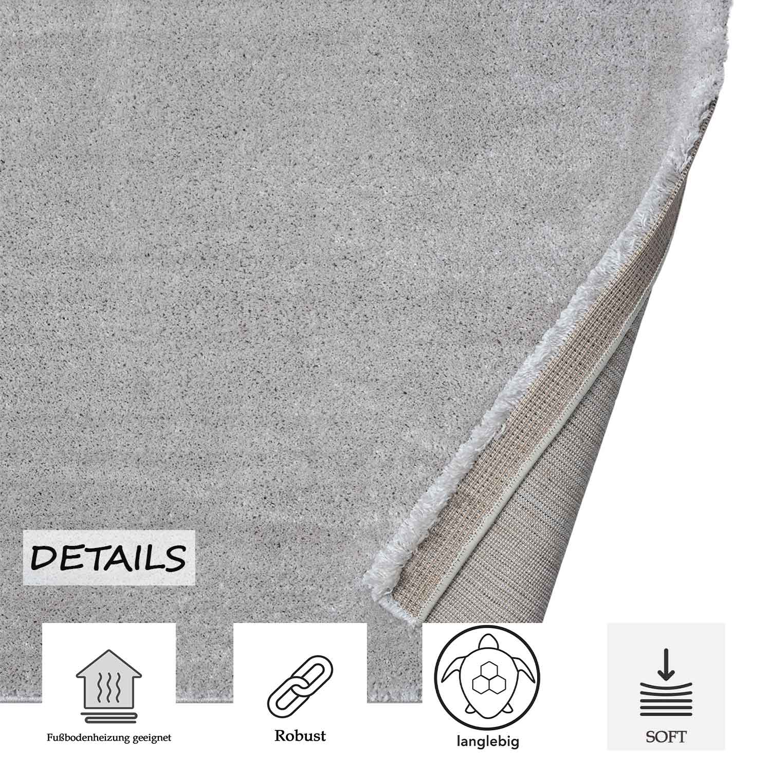 Short-pile rug, solid color, super quality, ultra-soft, for living room, children's room, bedroom, runner-zoom-8