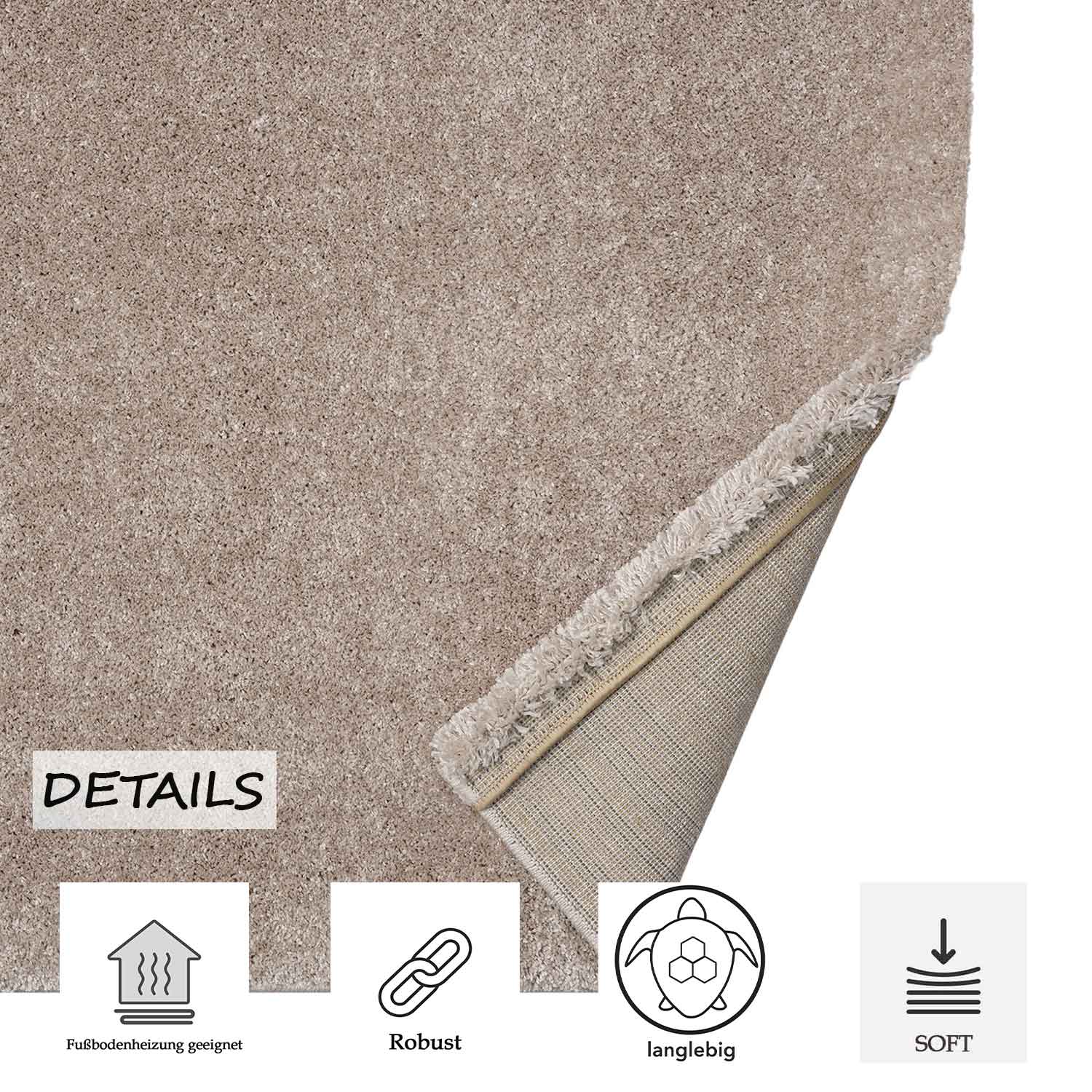 Short-pile rug, solid color, super quality, ultra-soft, for living room, children's room, bedroom, runner-13