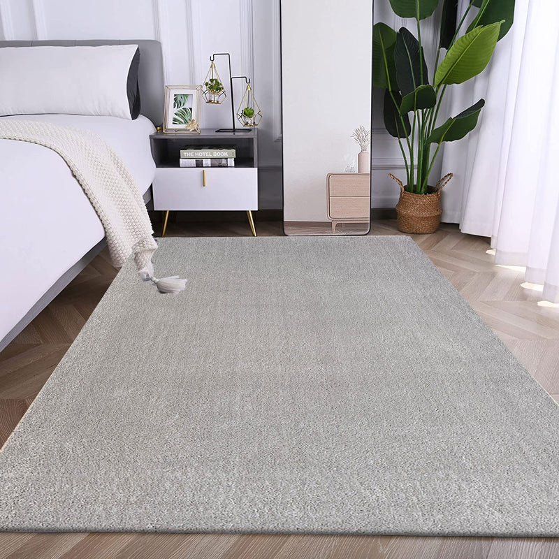Short-pile rug, solid color, super quality, ultra-soft, for living room, children's room, bedroom, runner-zoom-