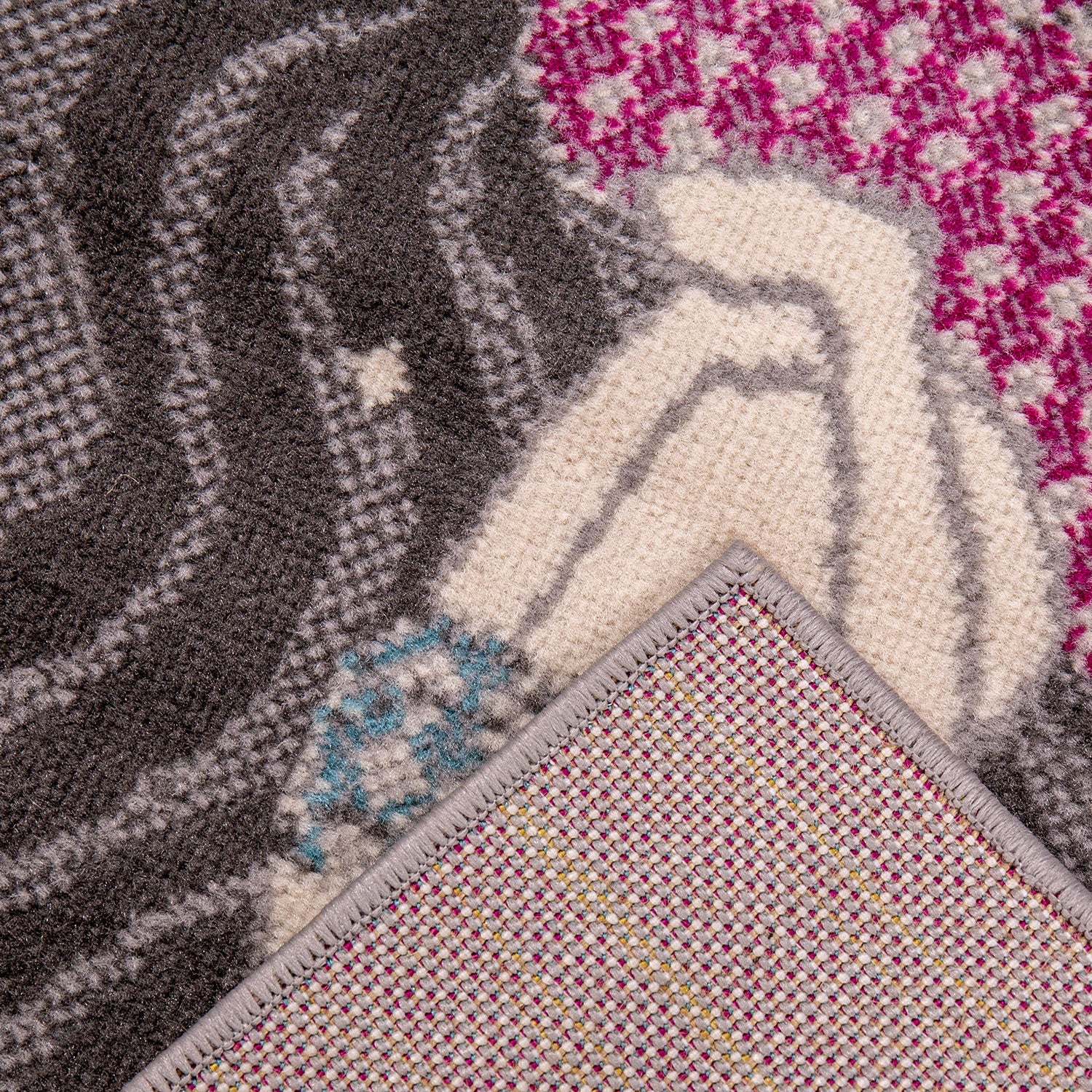 Children's rug, nursery rug, mermaid short pile, baby grey pink