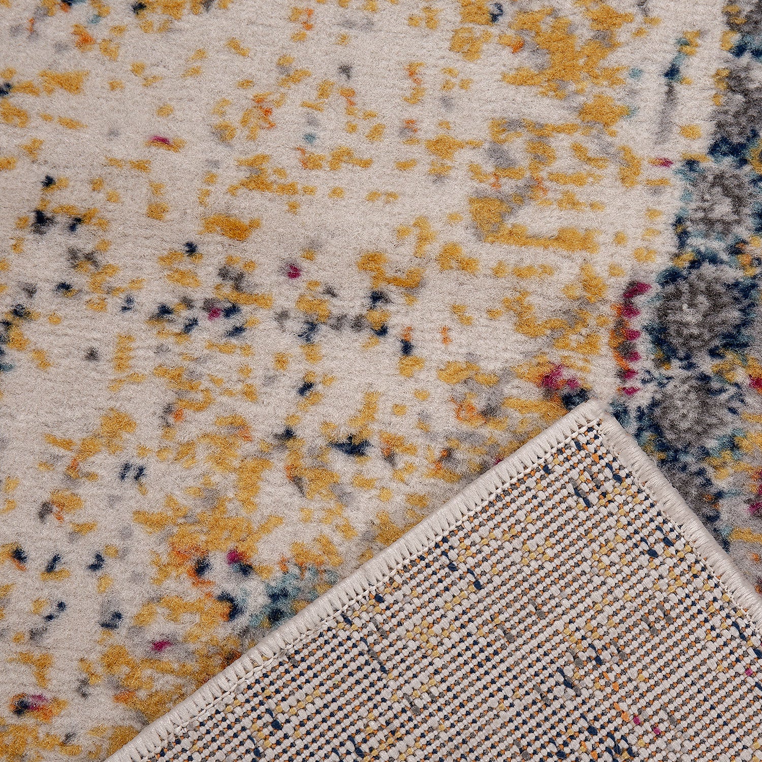 Vintage Look Designer Short Pile Rug Runner, Colorful/Red